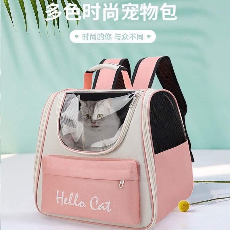 Balo vận chuyển chó mèo Hello Cat - Balo vận chuyển thú cưng cao cấp mẫu mới size lớn