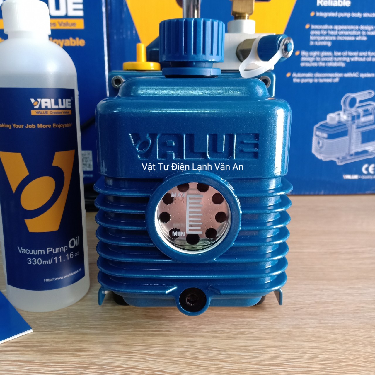 Máy hút chân không VALUE 3.5 CFM V-I140SV-có đồng hồ báo áp