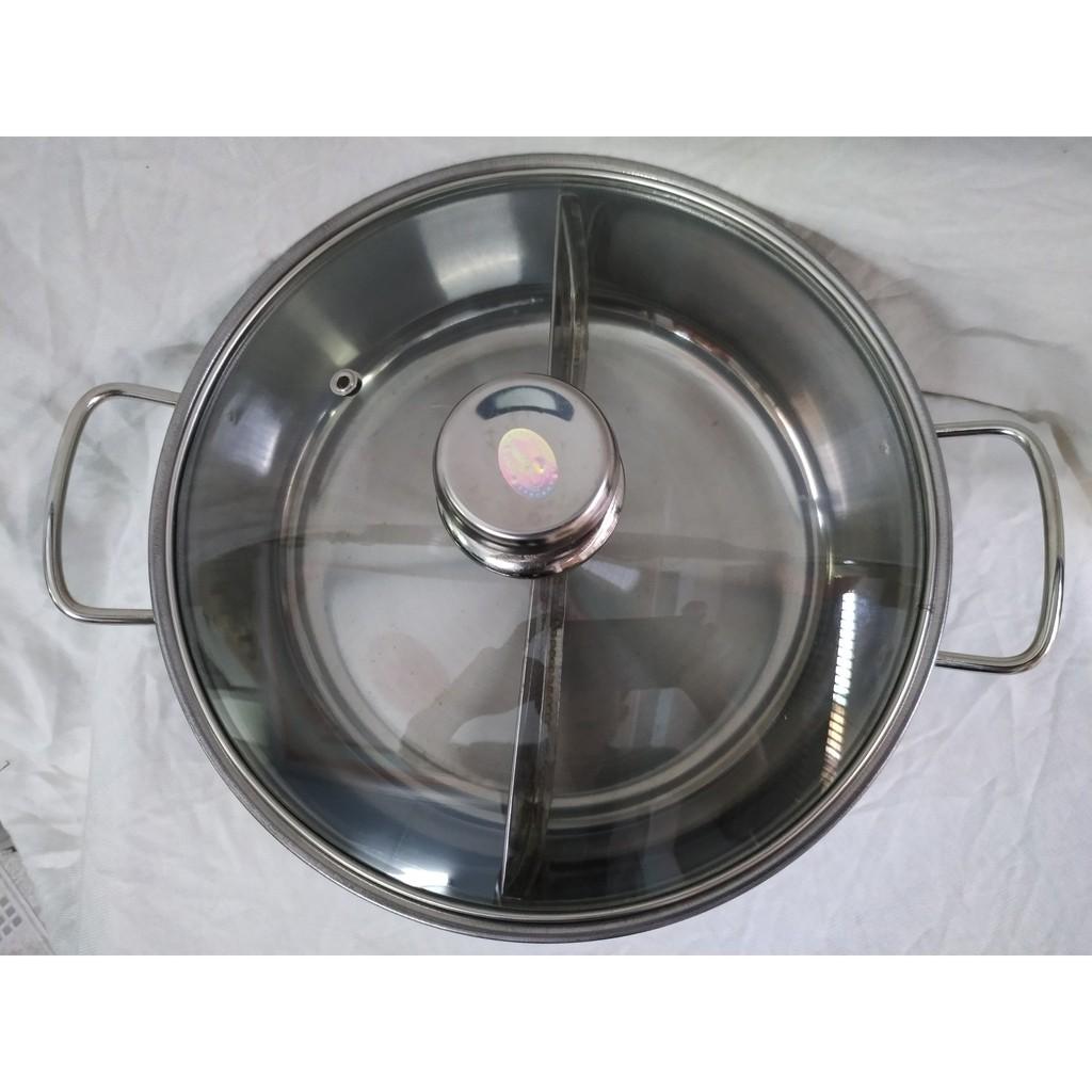 nồi lẩu inox 2 ngăn Tiến Thành , nồi lẩu inox 2 ngăn, nổi lẩu inox cao cấp 2 ngăn sử dụng được trên tất cả các loại bếp