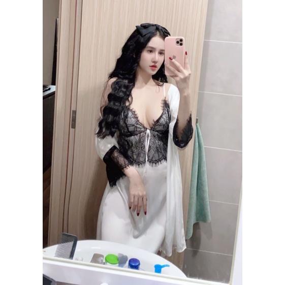 Đầm Ngủ Nữ 2 dây Sexy lụa satin - latin Siêu Mát ĐN103