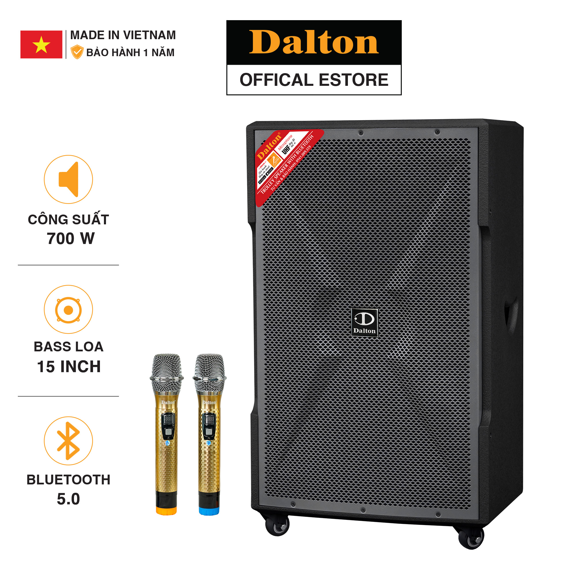 Loa kéo hát Karaoke cao cấp chính hãng Dalton TS-15G700X (700W, Bass 40cm)