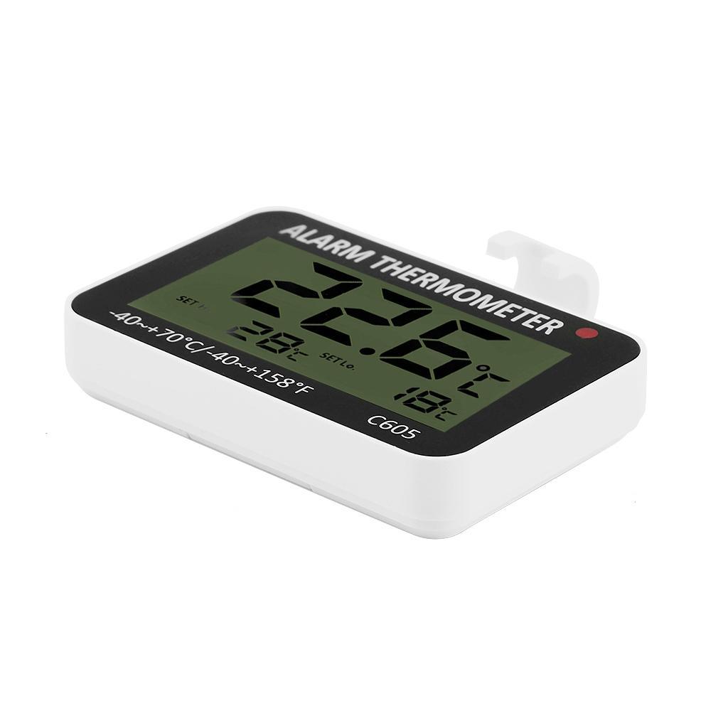 Wall Mounted Digital LCD Display Thermometer Fridge Temperature Alarm Meter