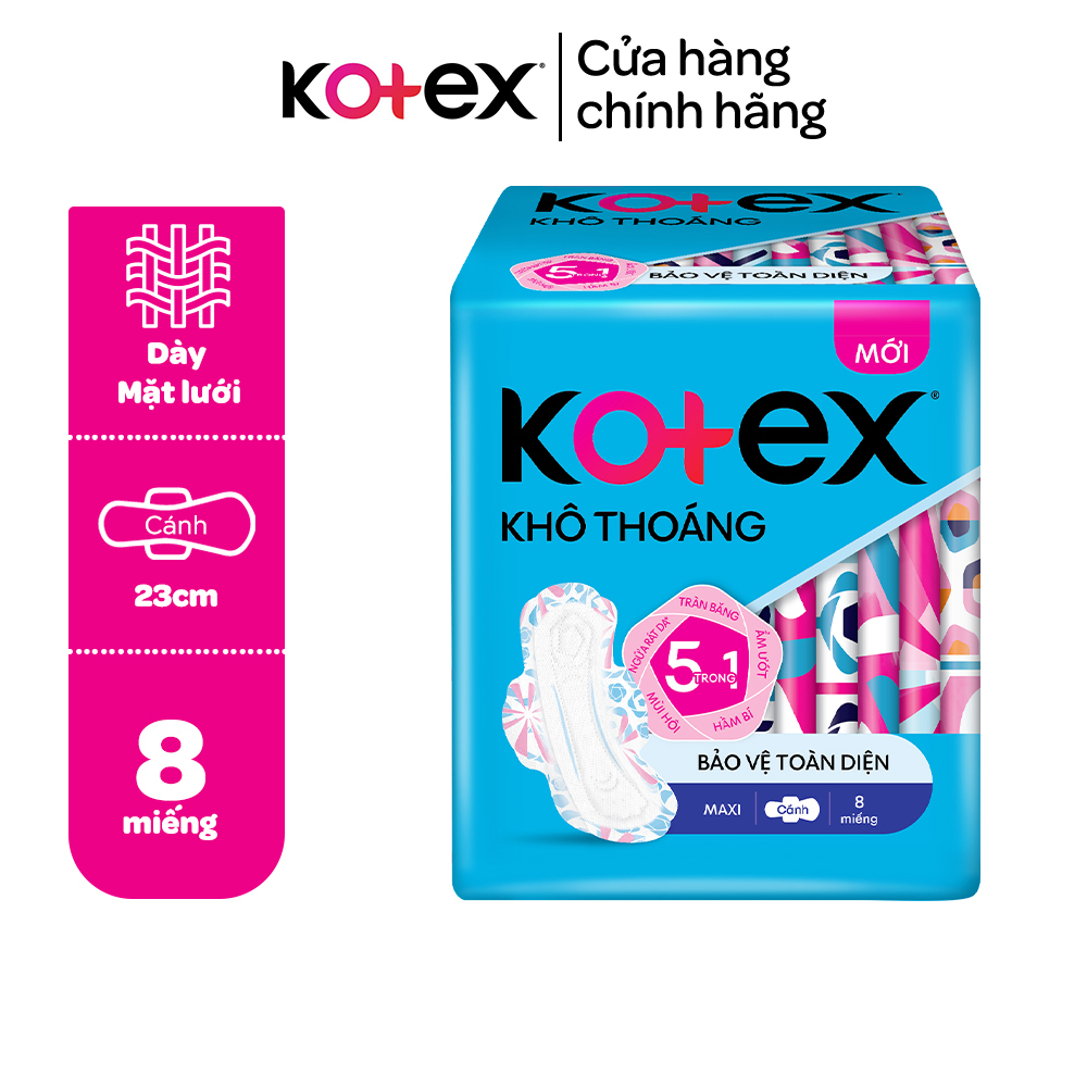 Băng vệ sinh Kotex khô thoáng dày cánh 8 miếng