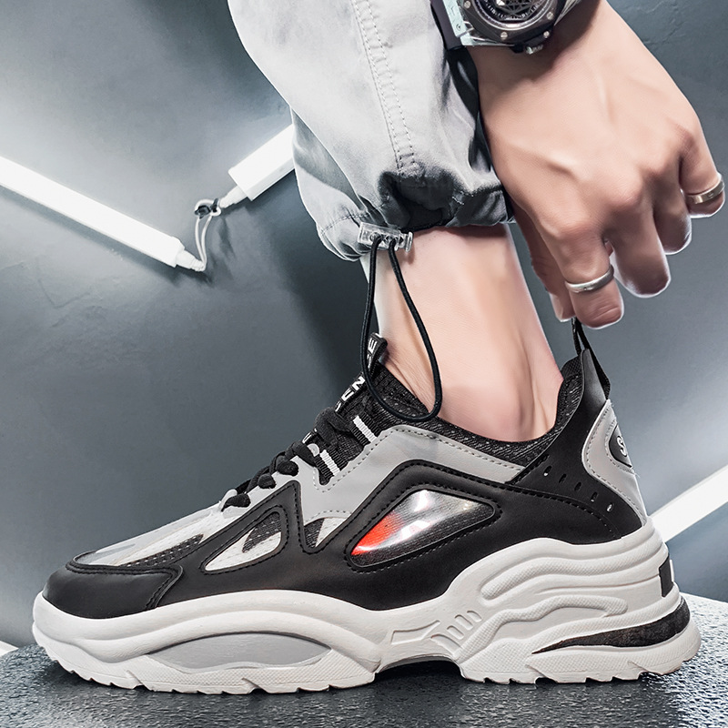 Giày Thể Thao Nam GEMI- Giày Sneaker Màu Trắng - Đen, Giày Thể Thao Đế Nhẹ Chống Sốc - G5411