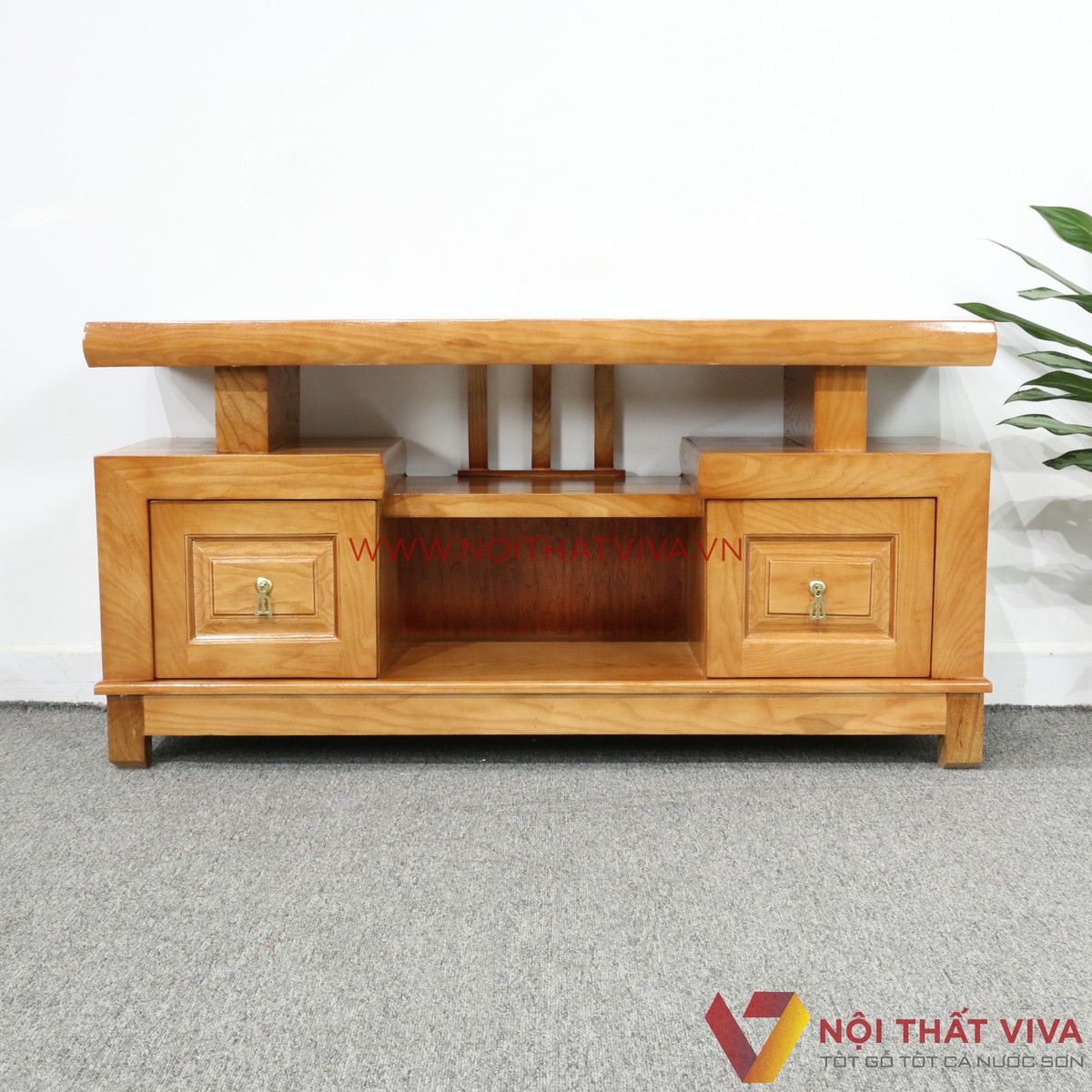 Kệ Tivi Gỗ Sồi Nga Sơn Màu Cánh Gián Đẹp Giá Rẻ
