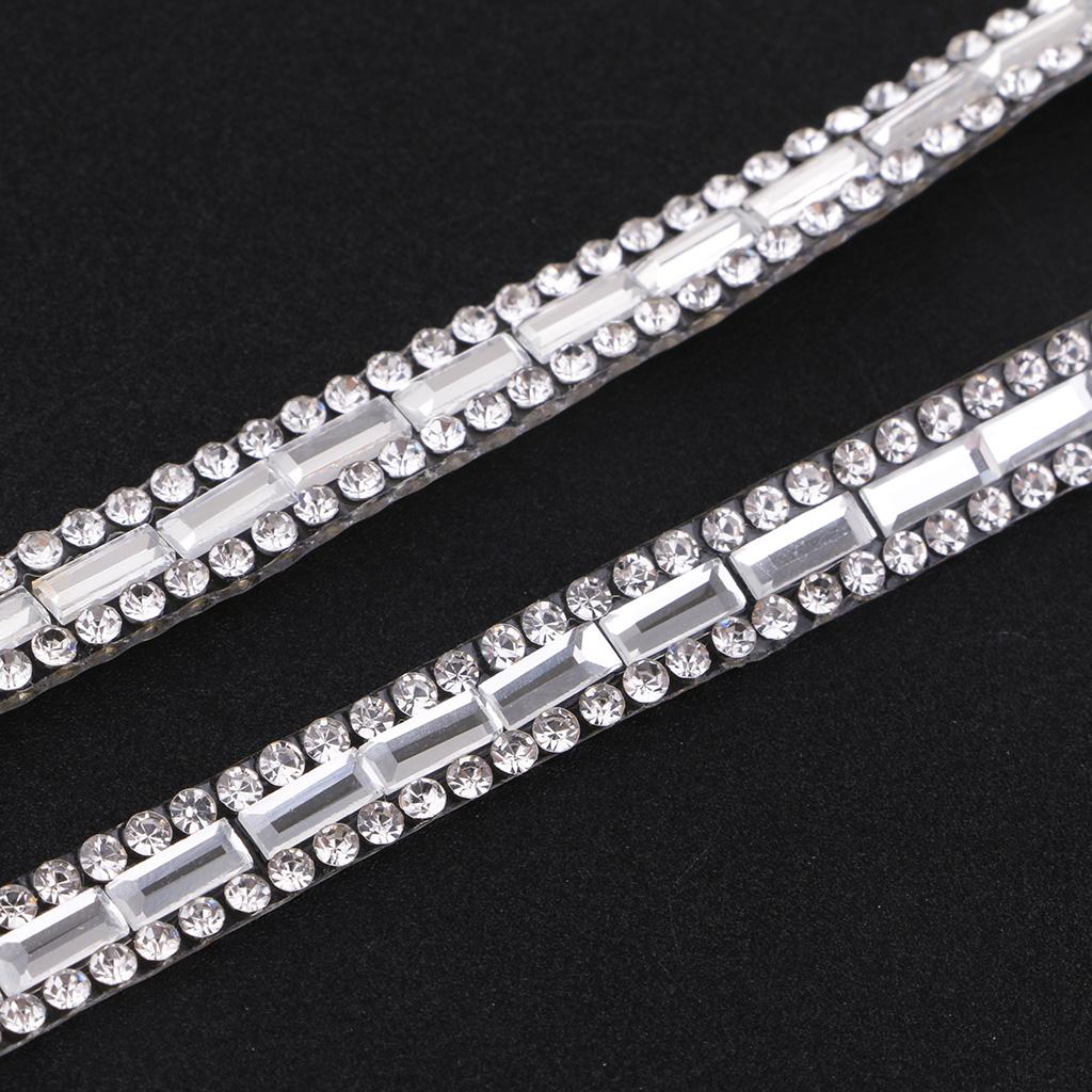 1 Yard Bạc Rhinestone Ribbon Pha Lê May Trim Thủ Công DIY