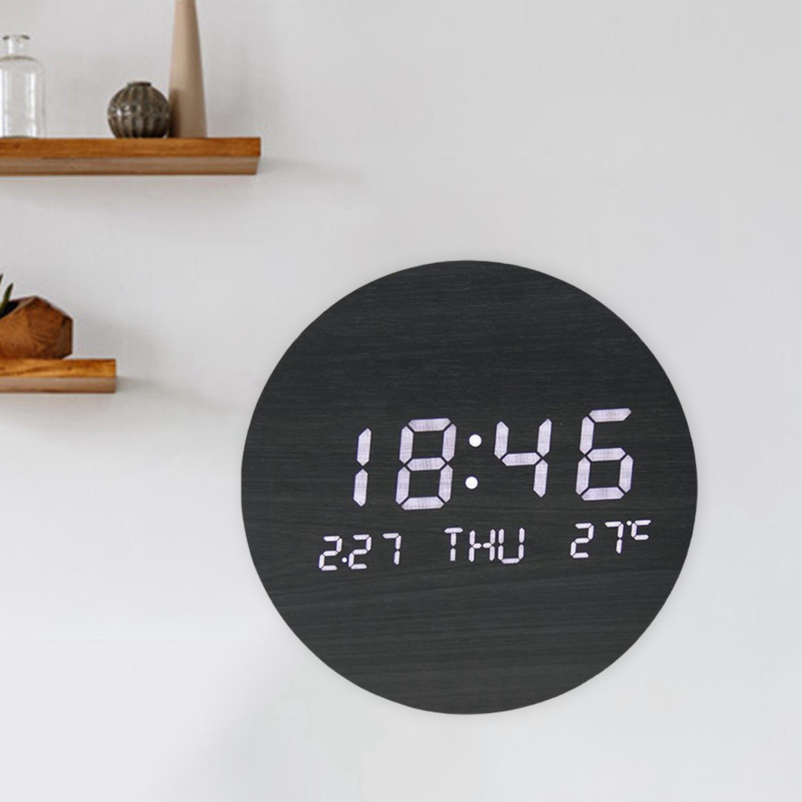 7.5" Digital Wall Clock LED Large Display 12/24 Hours Electronic Wall Clock