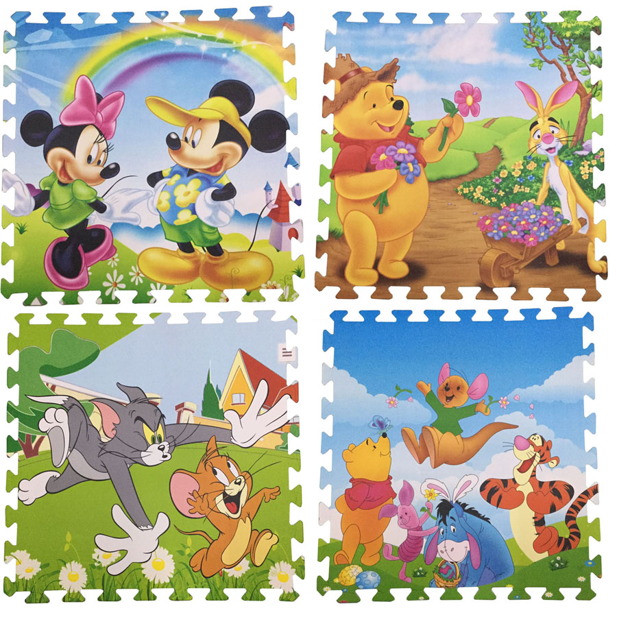 Bộ 4 tấm Thảm xốp lót sàn an toàn Thoại Tân Thành hình thú Disney