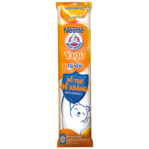 Thùng 28 gói Sữa chua Tổ Yến Nestlé Yogu Gấu Hương Cam 28x75ml