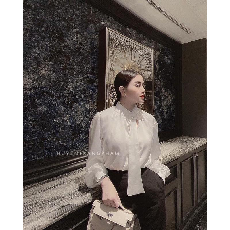 Sơ mi lụa bèo cổ