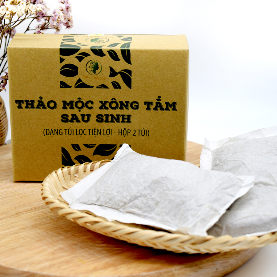 Combo 5 Hộp 2 Túi Lọc Xông Tắm Và Vùng Kín Sau Sinh Toàn Thân Thảo Dược Wonmom ( Liệu Trình 10 Ngày)