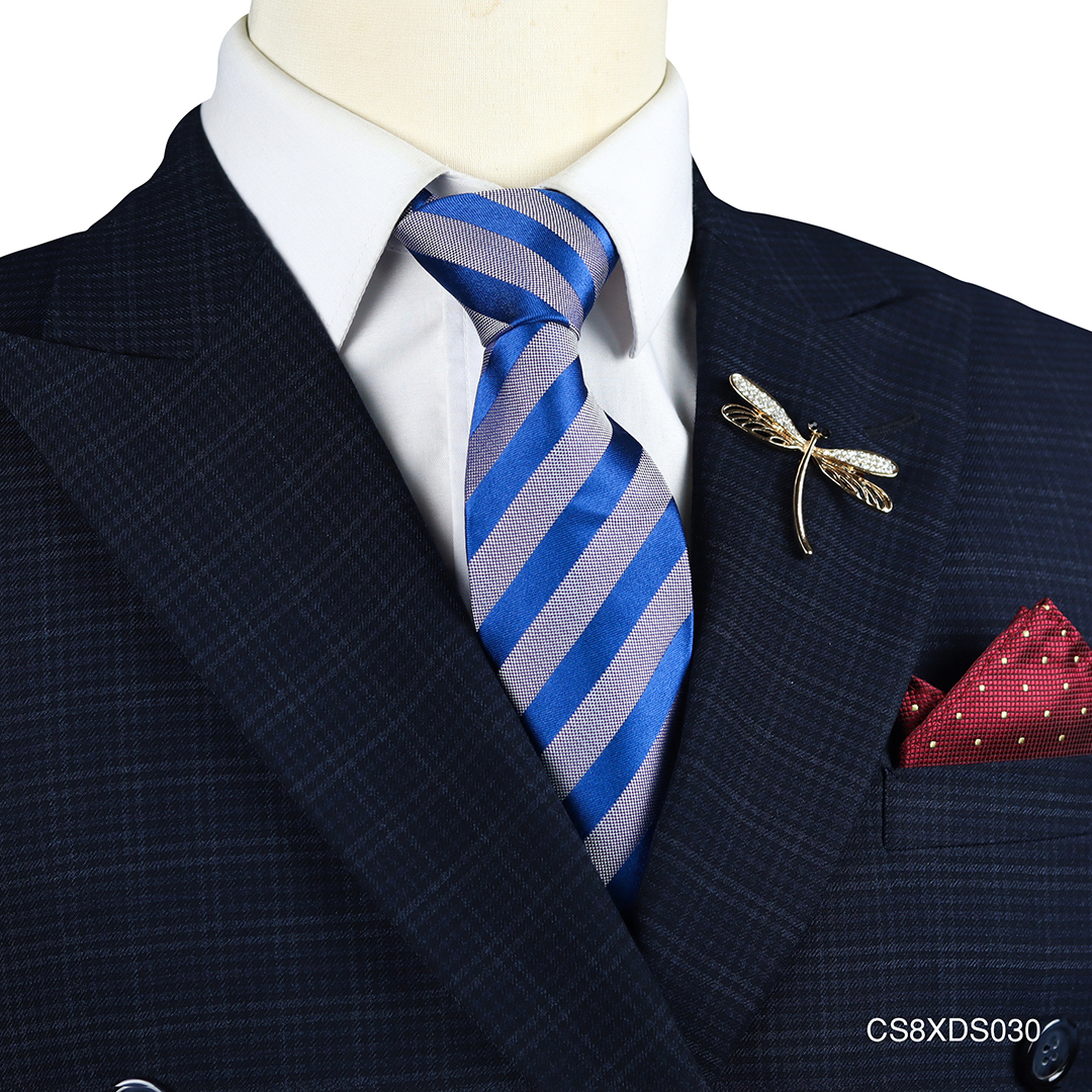 Cà vạt lụa cao cấp bản 7.5 cm màu xanh - Thomas Nguyen