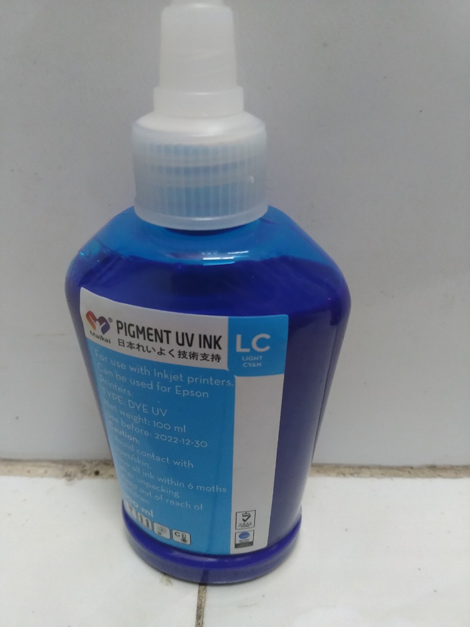 Mực Dầu (Pigment UV) chai màu xanh nhạt- LC