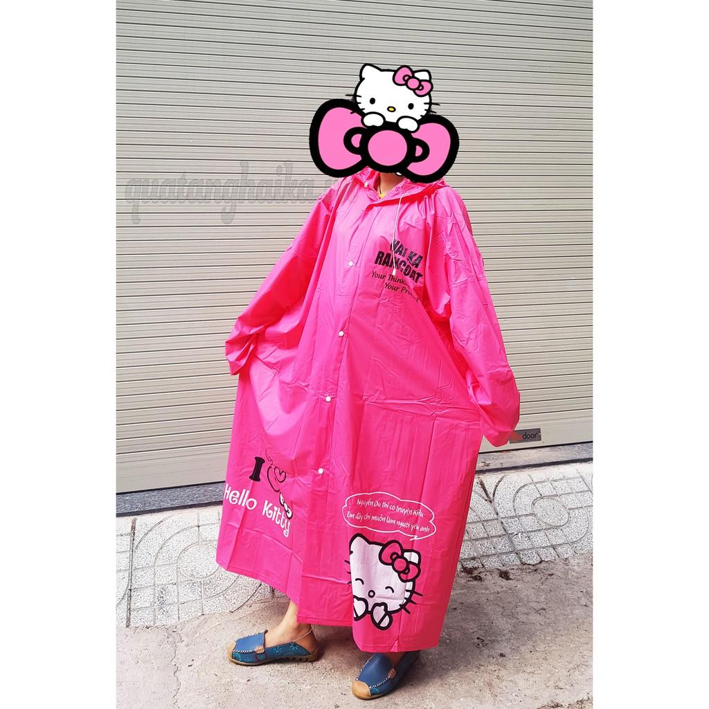 Áo mưa măng tô dây kéo: Helo Kitty - Doremon - Gấu Brown