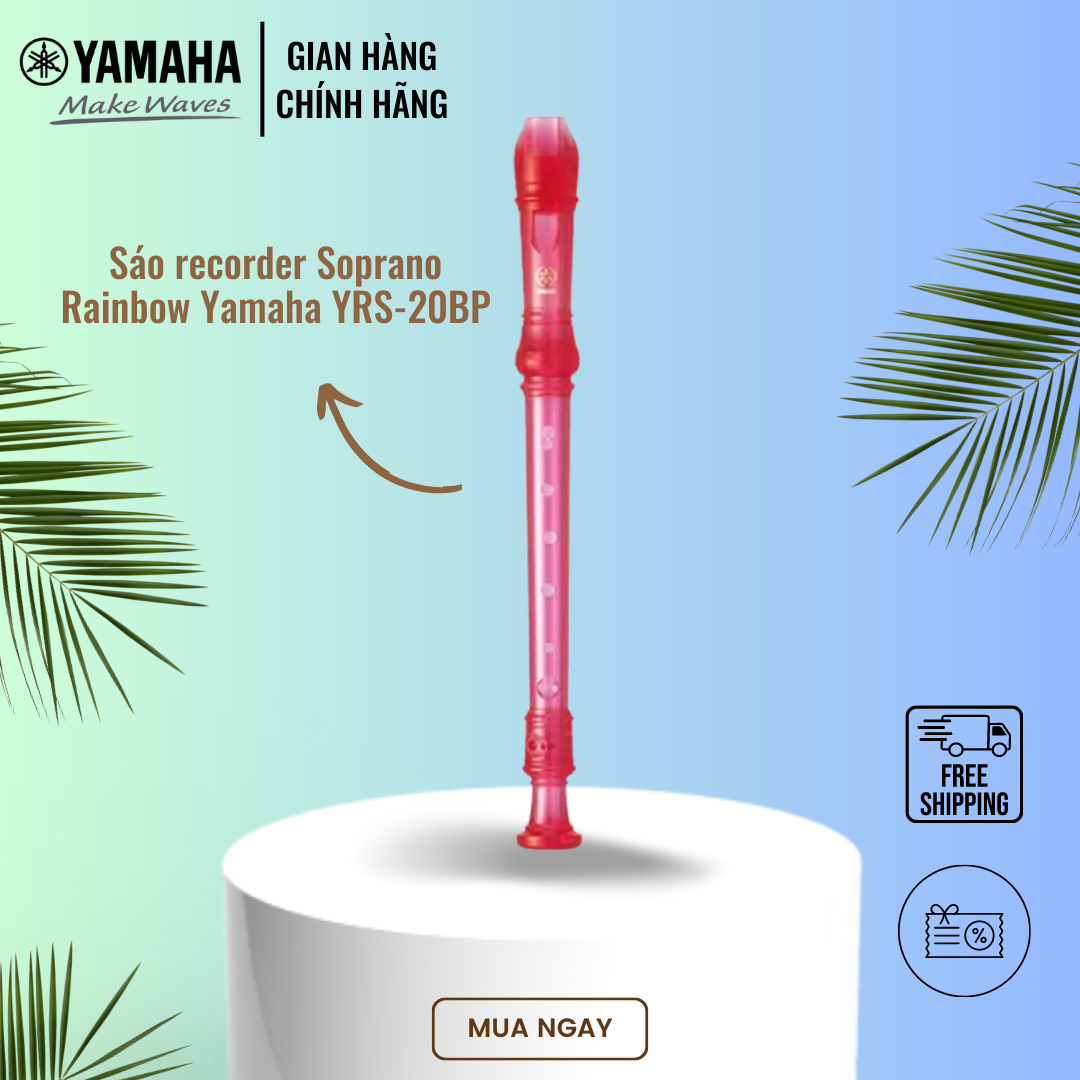Sáo dọc Recorder Soprano Rainbow YAMAHA YRS-20BP kèm túi đựng - Tiêu chuẩn giáo dục quốc tế
