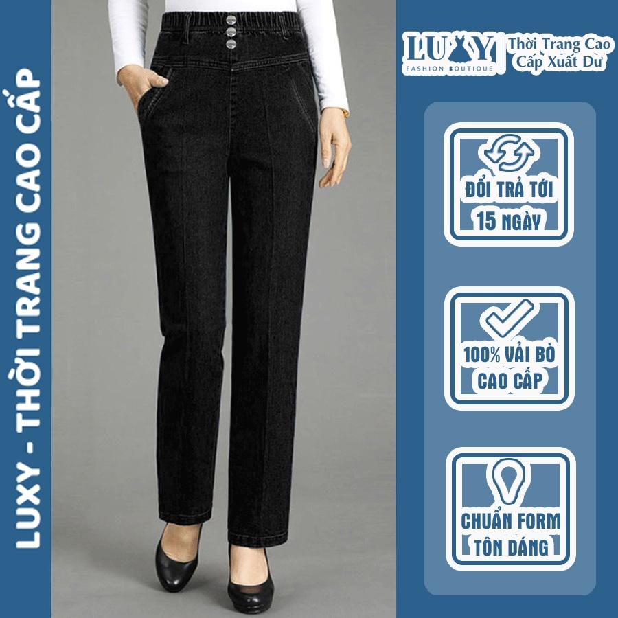 Quần jean nữ cạp chun co giãn 2 chiều cao cấp LUXY V193 đủ size từ 40kg - 80kg