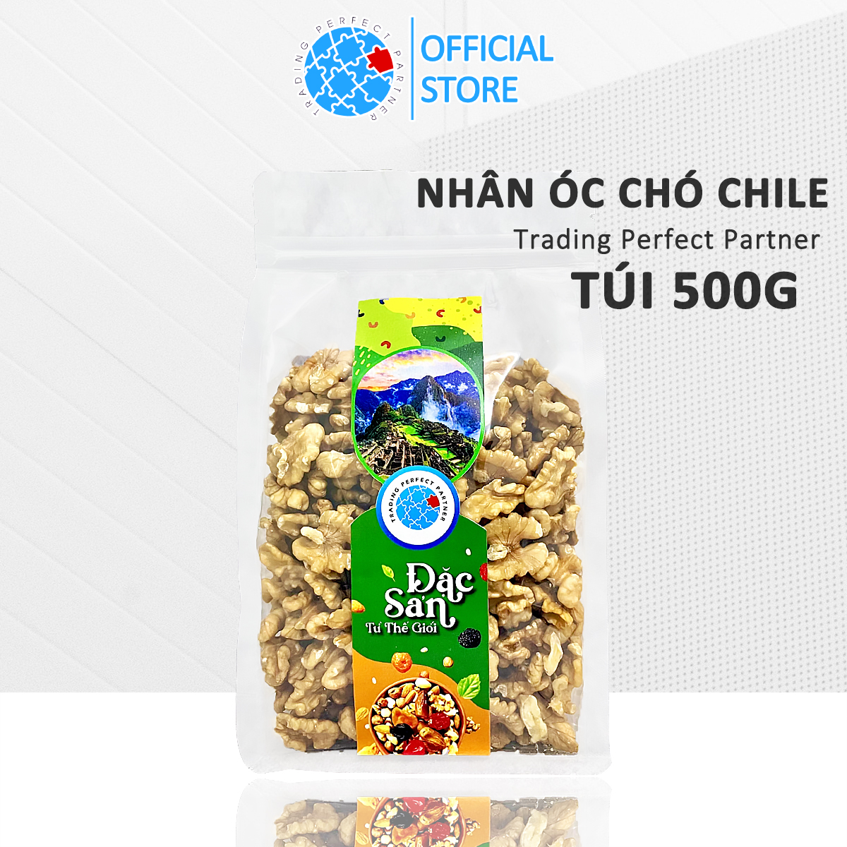 Nhân Hạt Óc Chó Nhập Khẩu Chile Trading Perfect Partner túi 500G