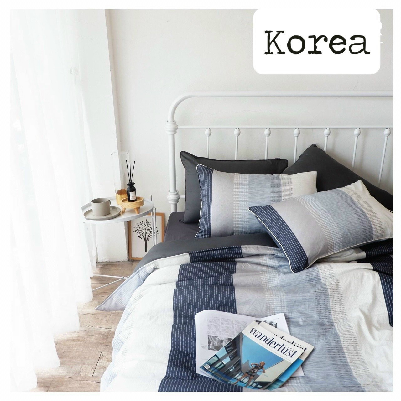 Bộ Chăn Ga Gối Cotton Hàn Quốc Phủ Chần