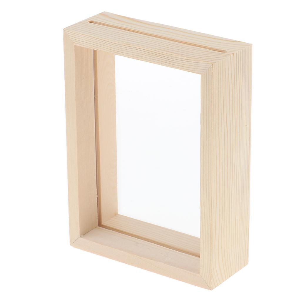 Creative double-sided glass specimen transparent wooden frame