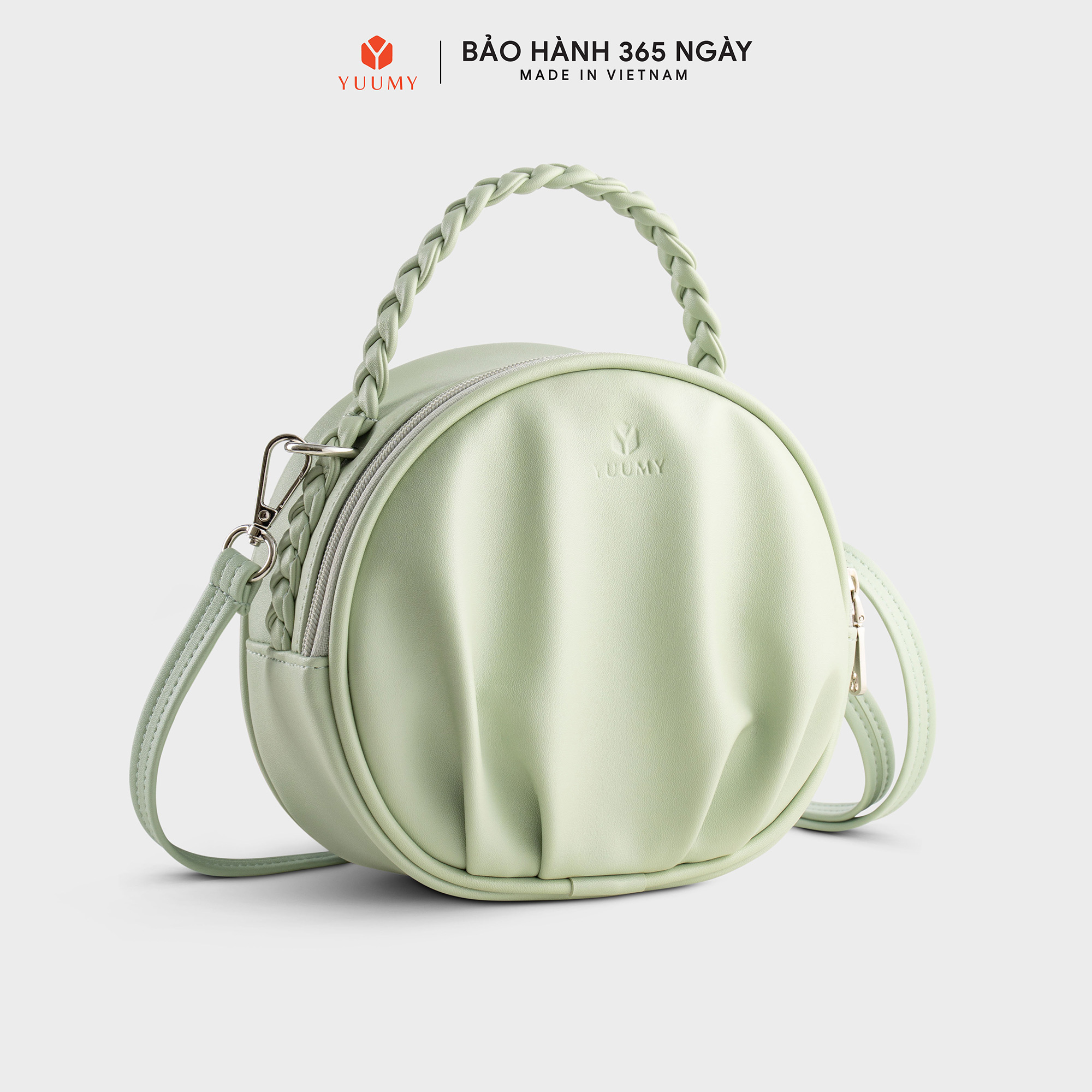 Túi Yuumy ( Thời trang nữ thiết kế nhún dáng tròn size 19 - Túi đeo chéo da Seasand YN264 )