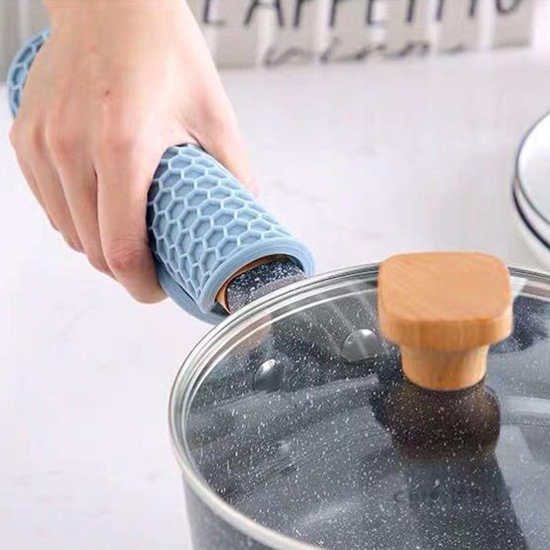 Tấm lót nồi silicon Miếng lót cách nhiệt trên bàn ăn Miếng lót ly hình tròn vân tổ ong Đồ lót nồi gia dụng tiện ích LTO