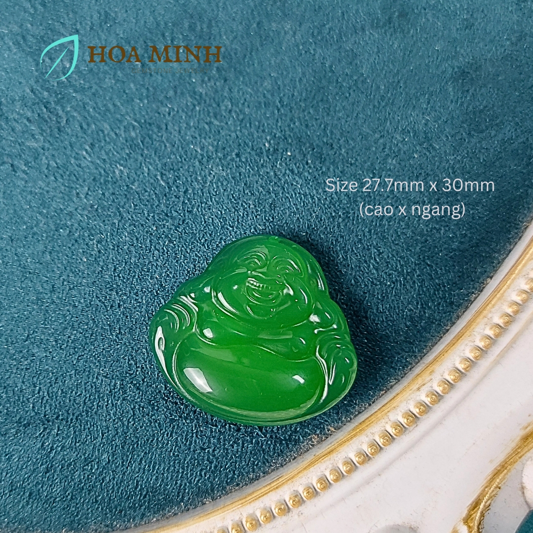 Mặt dây chuyền kiểu ngài Di Lặc đá Mã Não A size 27x30mm hoan hỉ phong thuỷ tài lộc