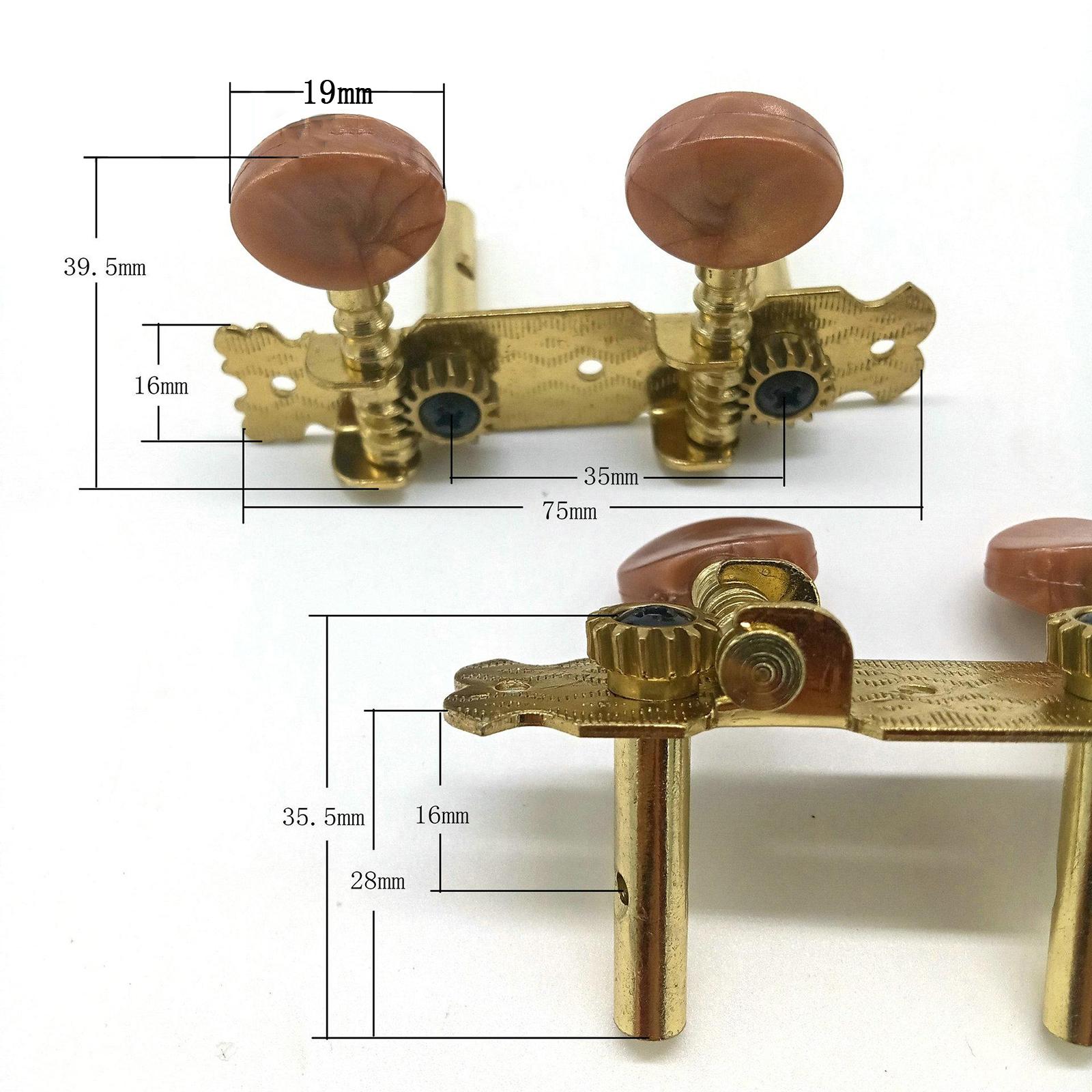 2pieces Guitar Tuner Tuning Keys Pegs Machine Heads for Classical Guitar Ukulele Parts Replacement Accessories