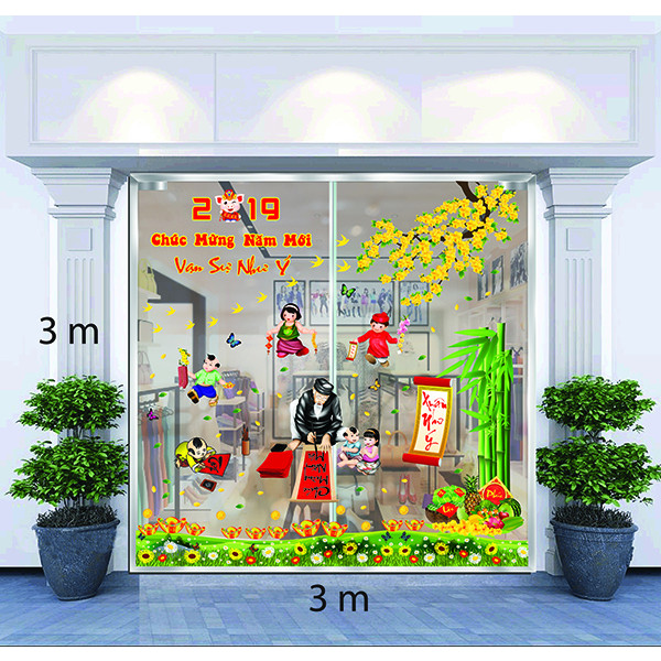 Decal Dán Tường Trang Trí Tết Xuân Combo Số 51