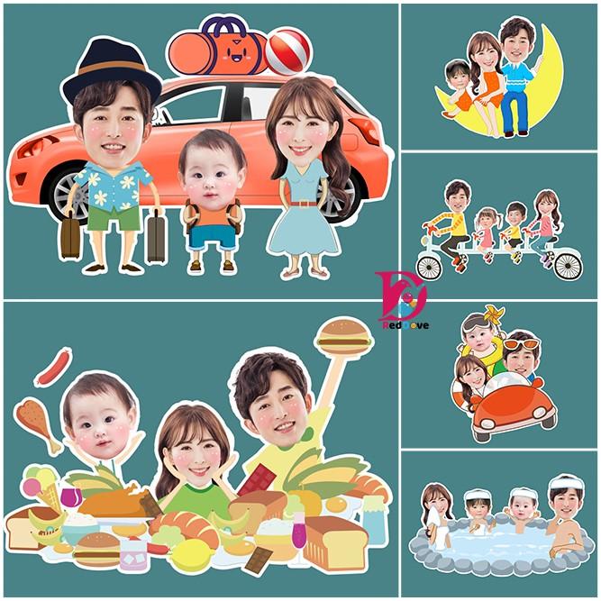 Chibi gia đình - Trang trí sinh nhật thôi nôi đầy tháng kỷ niệm