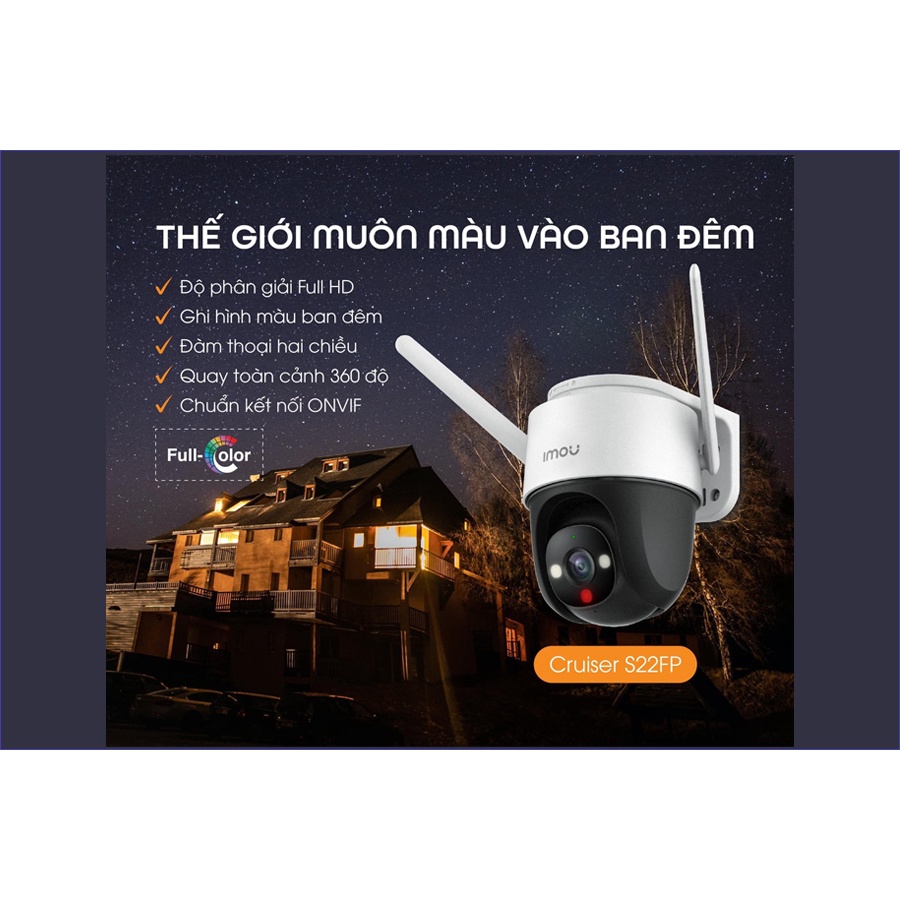 Camera Ngoài Trời IP WIFI IMOU S22FP S21FP 1080P 2MP / S42FP S41FP 4MP 2K có màu ban đêm, xoay 360 | Hàng Chính Hãng | Bảo Hành 24 Tháng