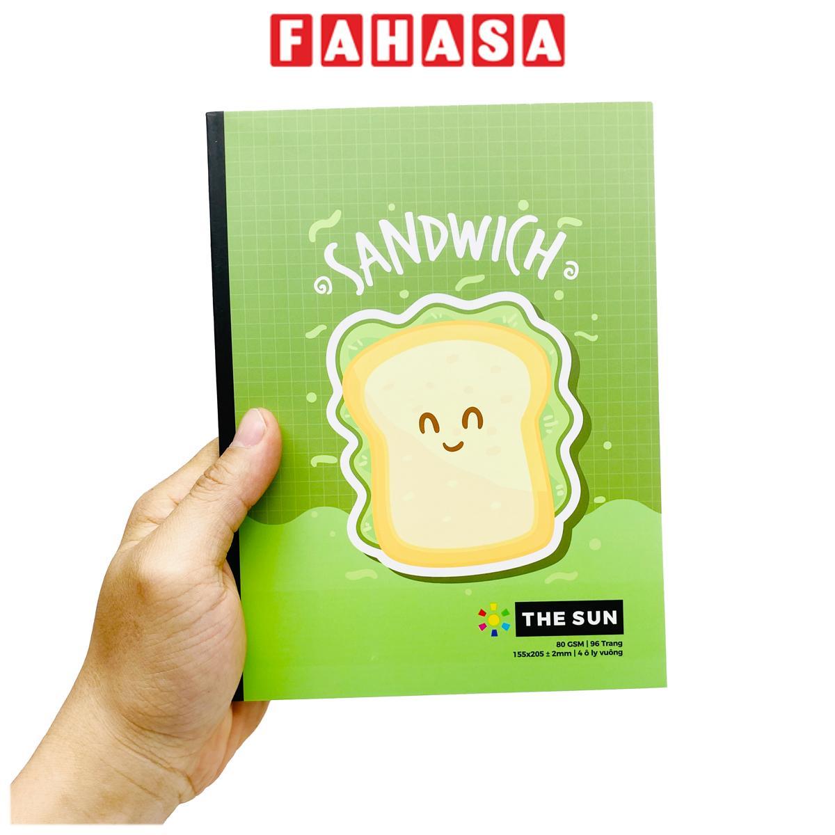 Tập Học Sinh Cheesy Smiles - 4 Ô Ly Vuông - 96 Trang 80gsm - The Sun 02 - Sandwich