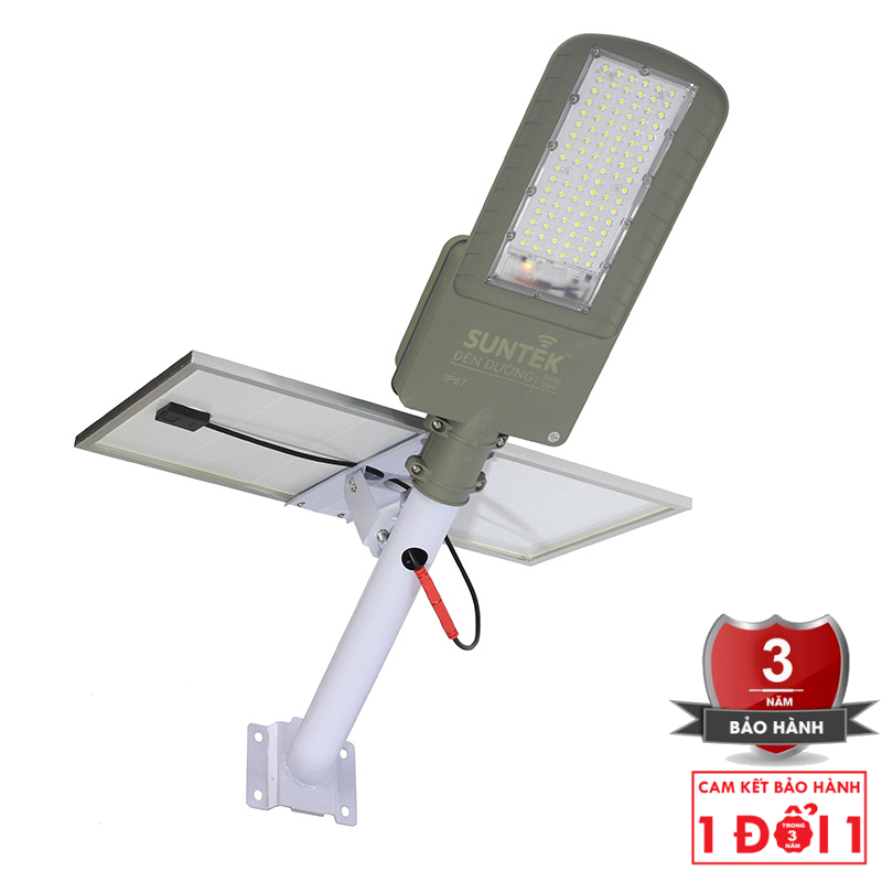Đèn Đường Năng Lượng Mặt Trời SUNTEK DA-02 Solar Street Light 200W - Chip Led SMD 5054, 2340 Lumen, Sáng 20 giờ, Tự động Bật/Tắt, Điều khiển Từ Xa, Chống Nước/Bụi/Sét