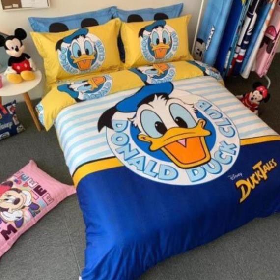 Bộ ga gối cotton hoạt hình Disney vịt Donald quà tặng dành cho bé yêu