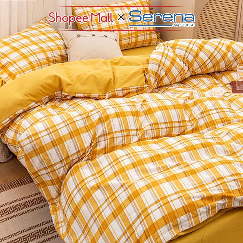 Chăn Ga Gối Nệm 5 Món Cotton Tici SERENA Cao Cấp Bộ Vỏ Chăn Ra Drap Gối Đệm Trải Bọc Giường Trần Bông Đẹp Chính Hãng