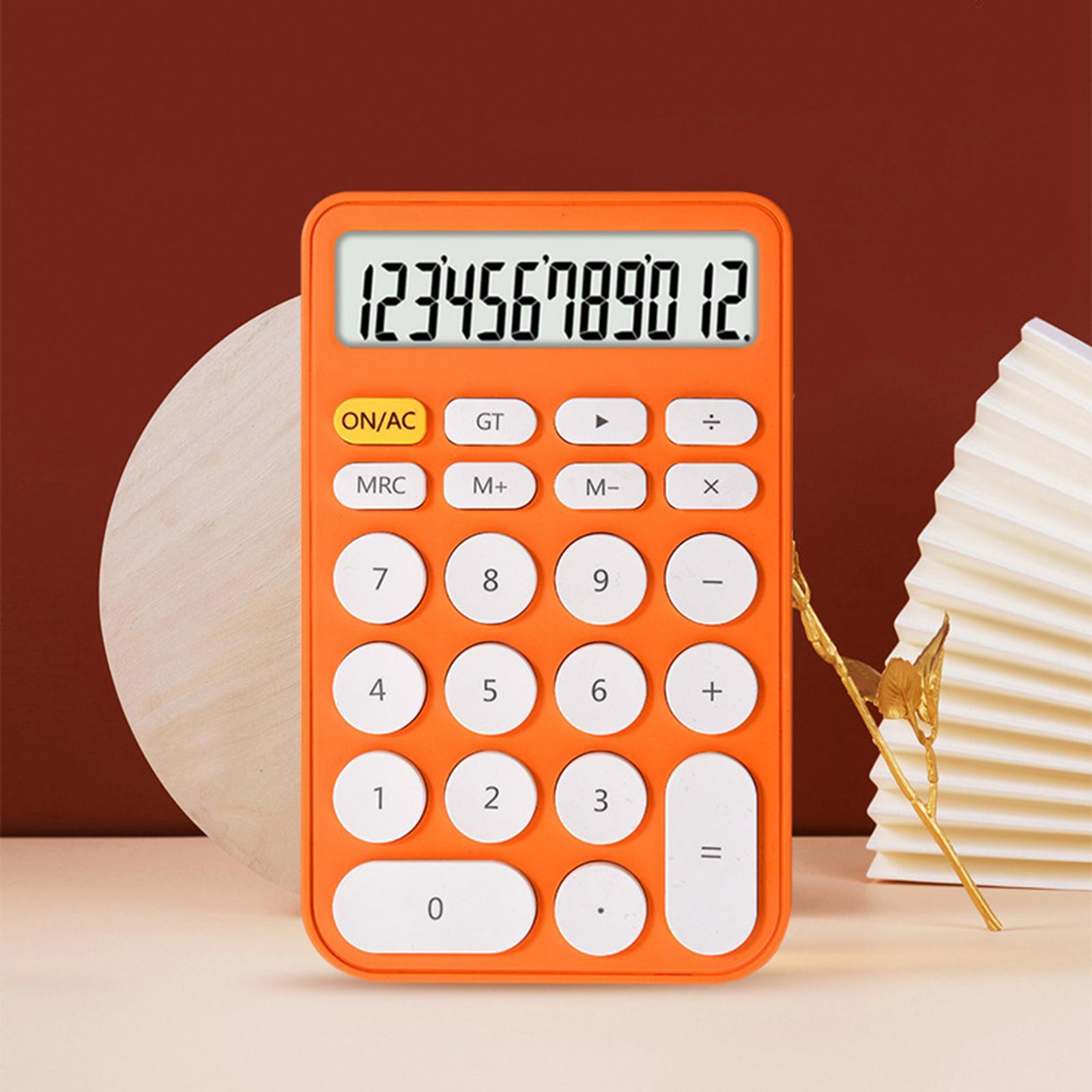 Electronic Calulator Cute Simple 12-Digit with Button Battery Mini Calculator for Home Students