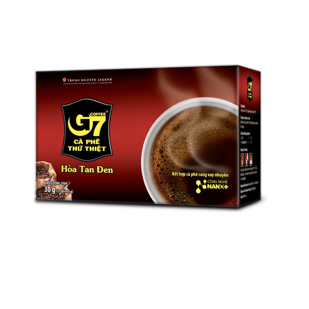 Cà phê G7 hòa tan đen - Hộp 15 gói 2gr