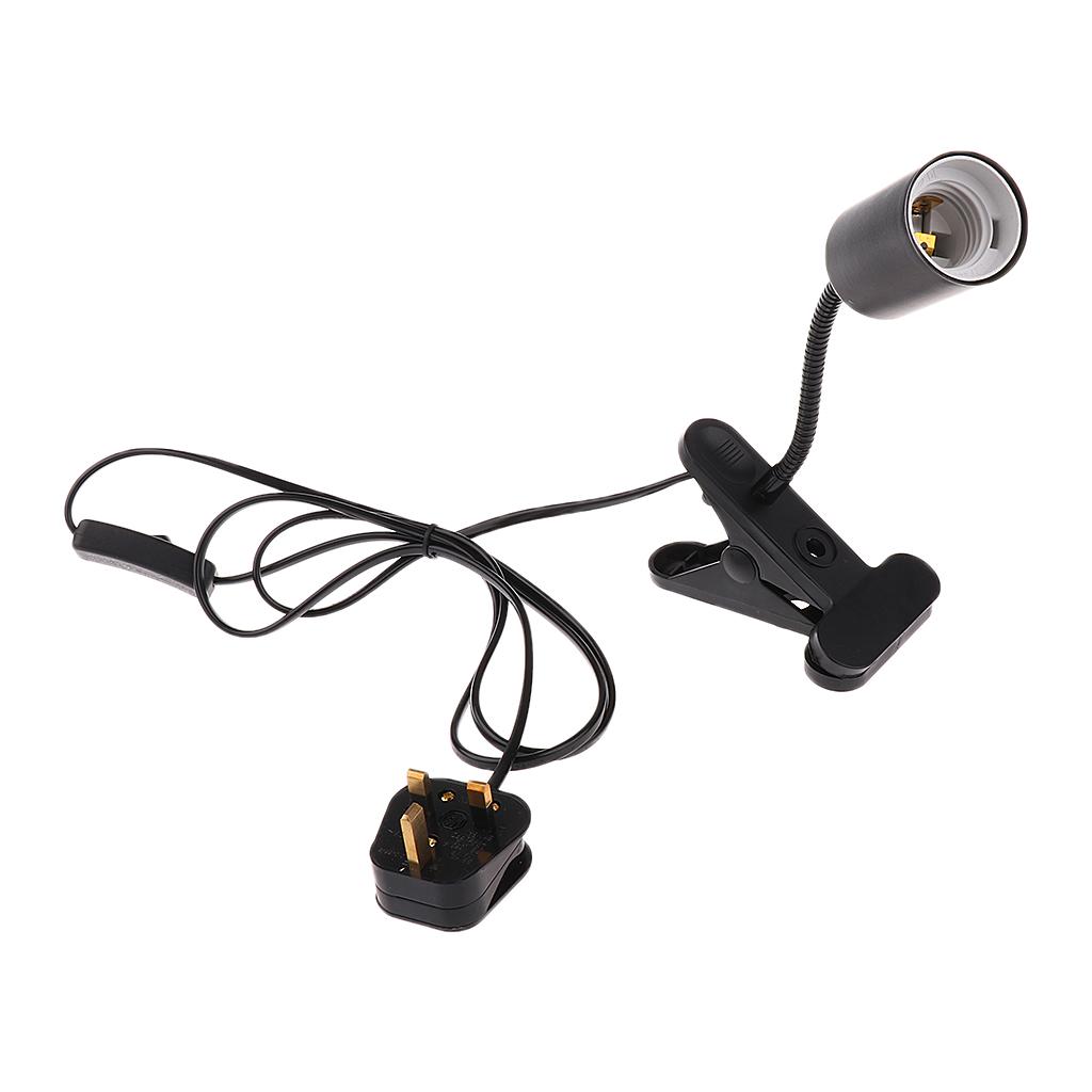 Flexible UK Plug Reptile   Heating Light UVA UVB Bulb Lamp Holder E27 Base with on.off Switch, Terrarium Vivarium Mounted