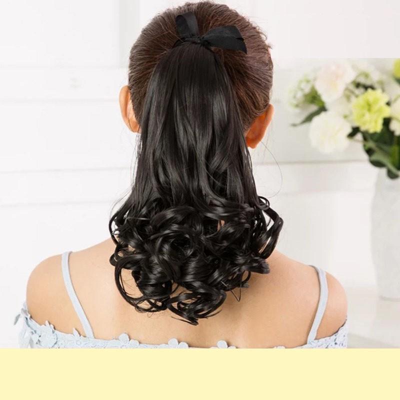 Tóc giả nữ cột xoăn đuôi 38cm