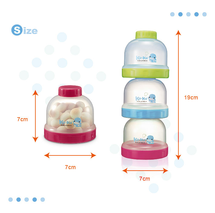 HỘP CHIA SỮA ĐA NĂNG CHO BÉ 3 NGĂN KUKU - KU5465A