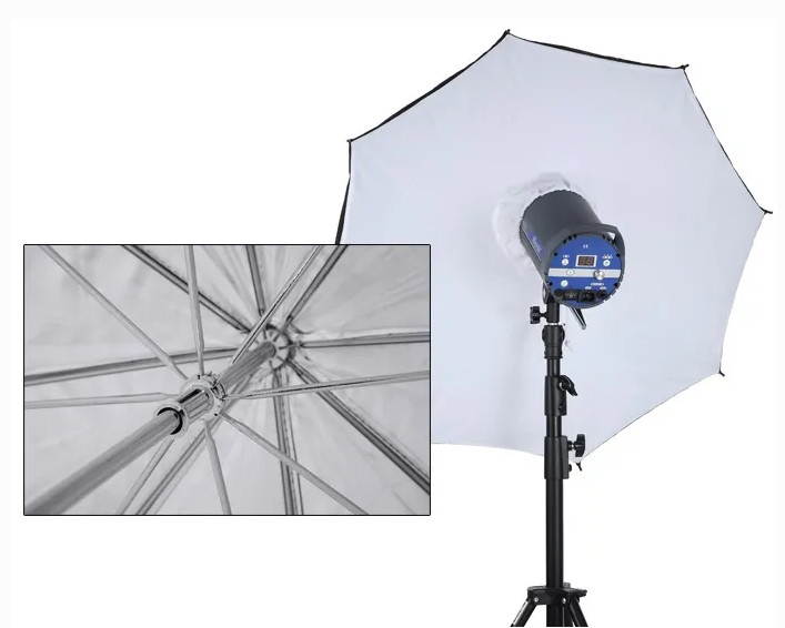 Combo dù phản bát giác và vải softbox 85cm