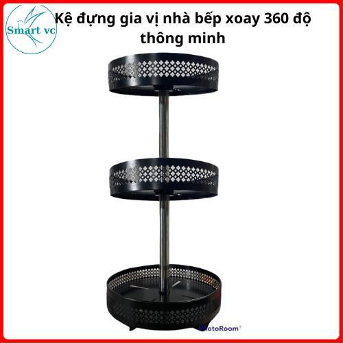 Kệ gia vị bếp,kệ gia vị 2 tầng 3 tầng tròn xoay 360 độ sơn tĩnh điện chống gỉ