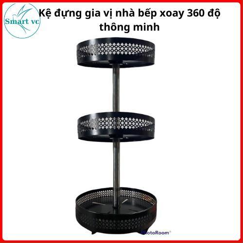 kệ gia vị bếp,kệ gia vị 2 tầng 3 tầng tròn xoay 360 độ sơn tĩnh điện chống gỉ 