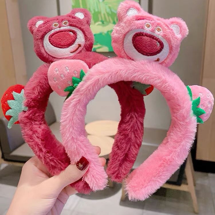 Combo 2  băng đô cài tóc gấu dâu  , tai thỏ bông xinh xắn dễ thương phong cách Hàn Quốc nhiều màu phụ kiện làm đẹp cho phái nữ