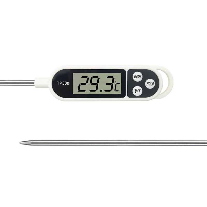 FREE PIN Que Nhiệt Kế Điện Tử Đo Nhiệt Độ Nấu Ăn Pha Sữa Thức Ăn, Thức Uống, Thịt, Cá TP300