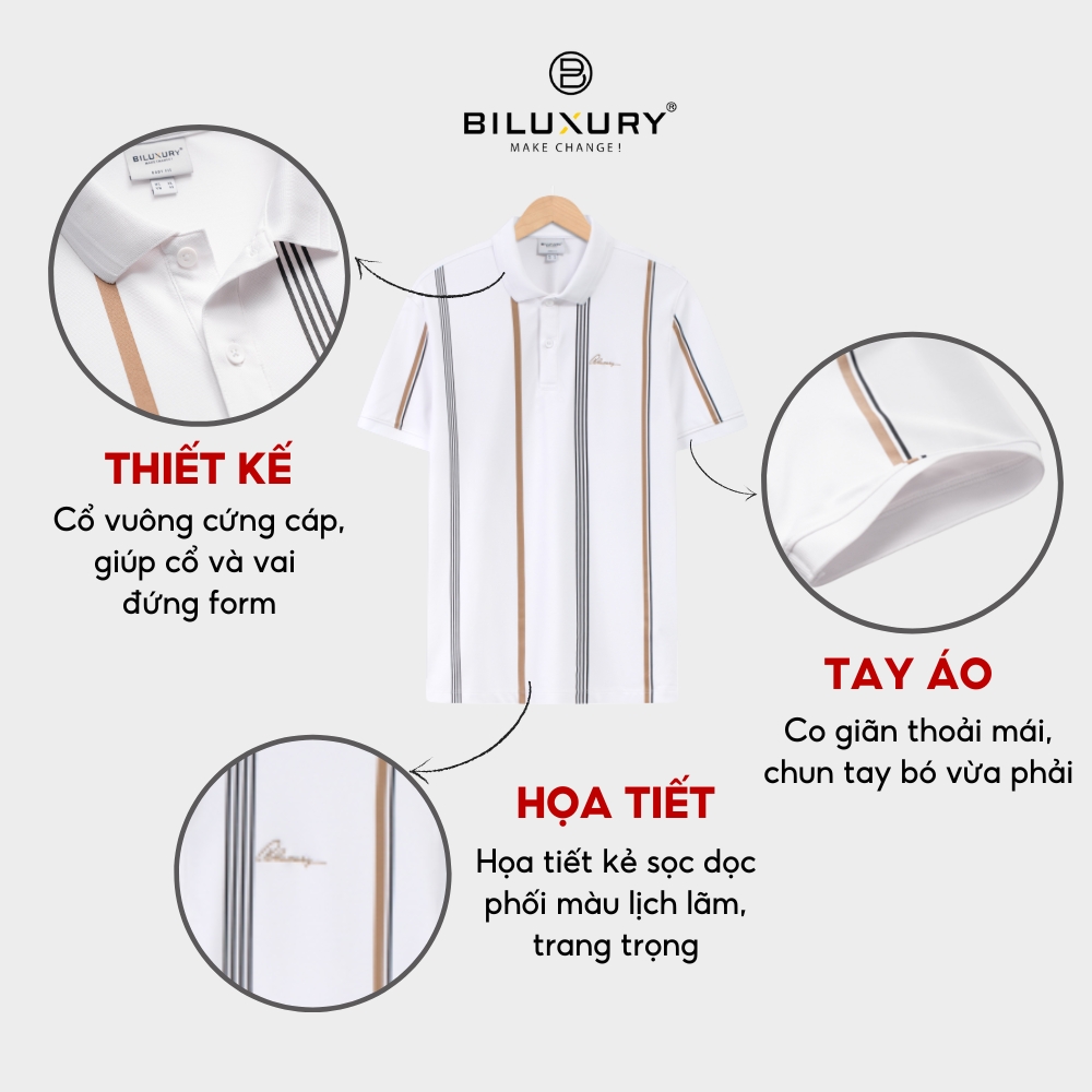 Áo Polo Vải Cotton Mềm Mịn, Thoáng Mát, Thấm Hút Nhanh, Chống Nhăn 7APCH024TRK