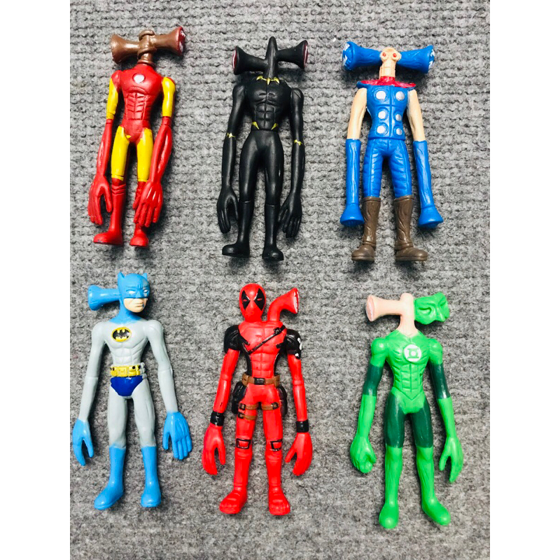 Bộ 6 mô hình nhân vật Quỷ đầu loa Siren Head siêu anh hùng Marvel