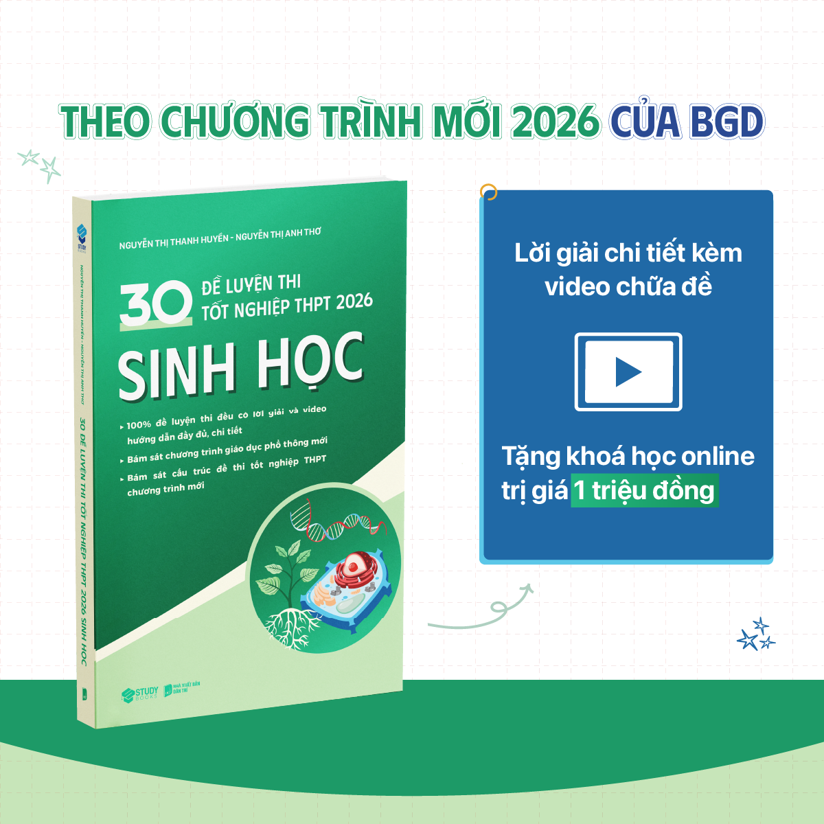 Sách 30 Đề Luyện Thi Tốt Nghiệp THPT 2026 Sinh Học