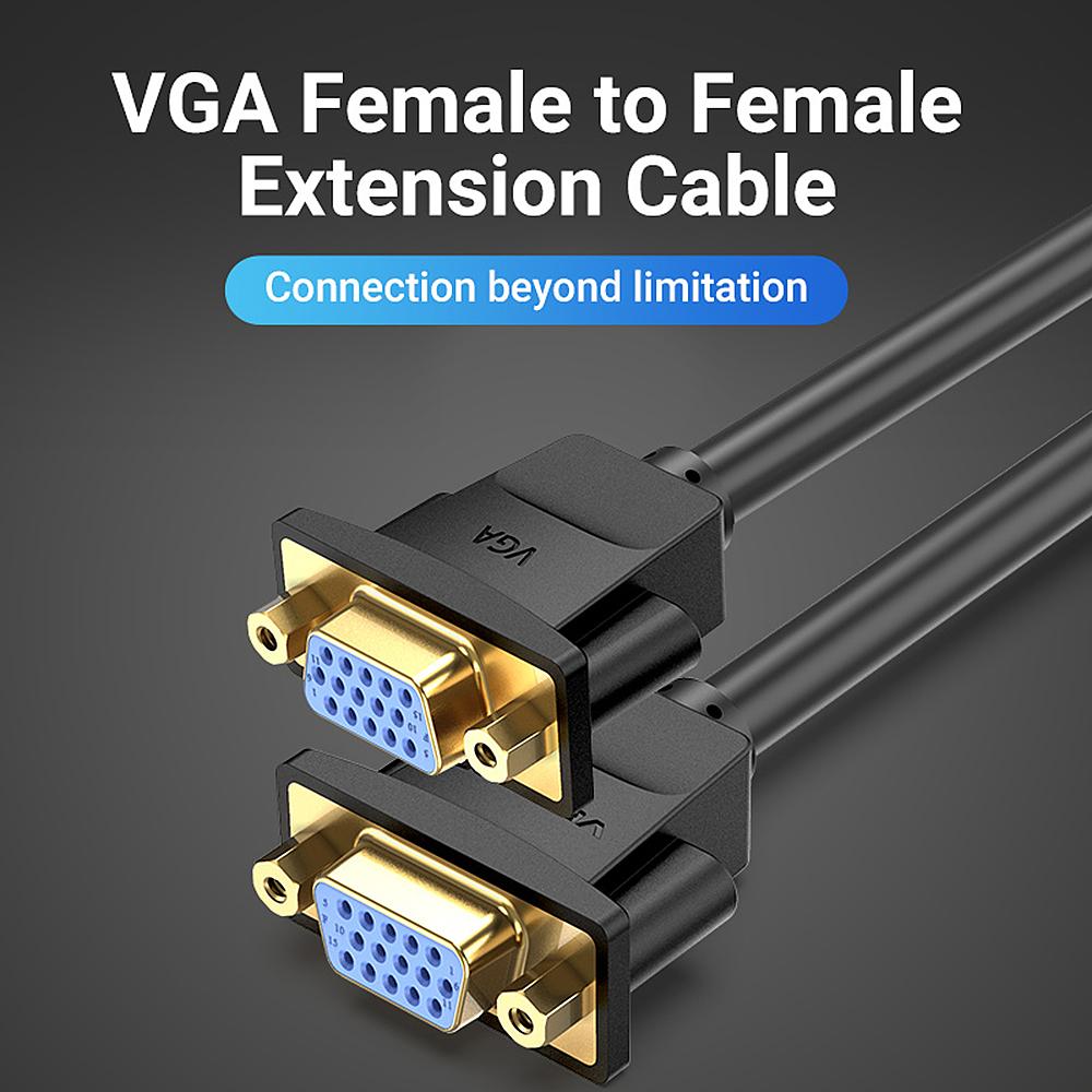 Cáp mở rộng VGA Female to Female 1080P dài 1m cho Máy chiếu PC Màn hình TV