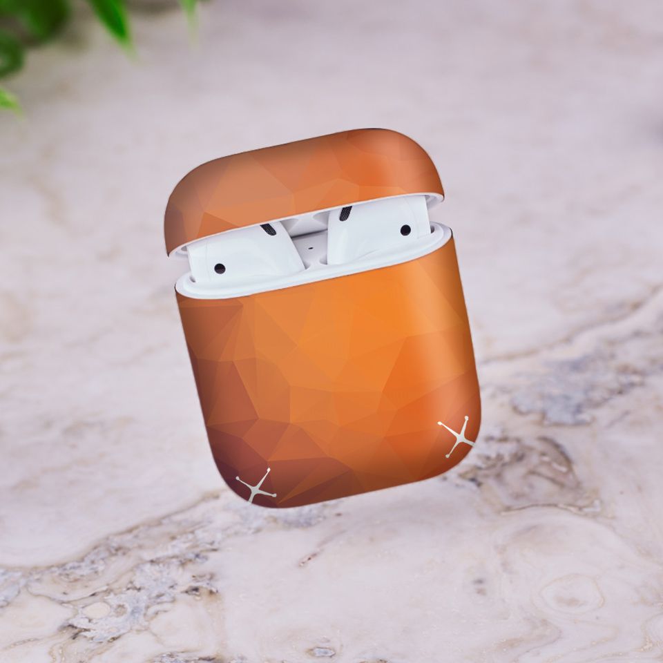 Miếng dán skin chống bẩn cho tai nghe AirPods in hình Vân kim cương - BG0012 (bản không dây 1 và 2)