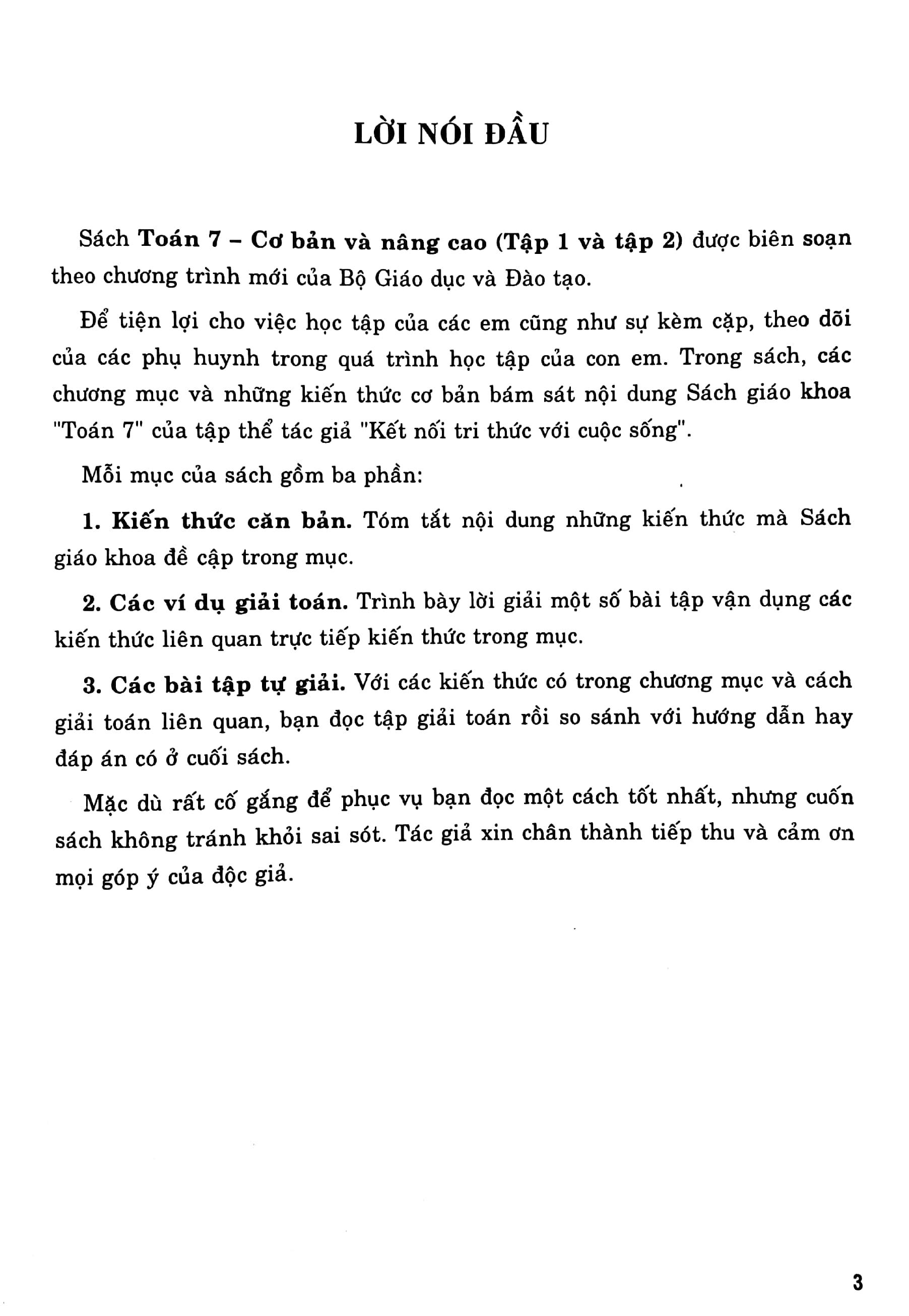 Toán Cơ Bản Và Nâng Cao 7 - Tập 1